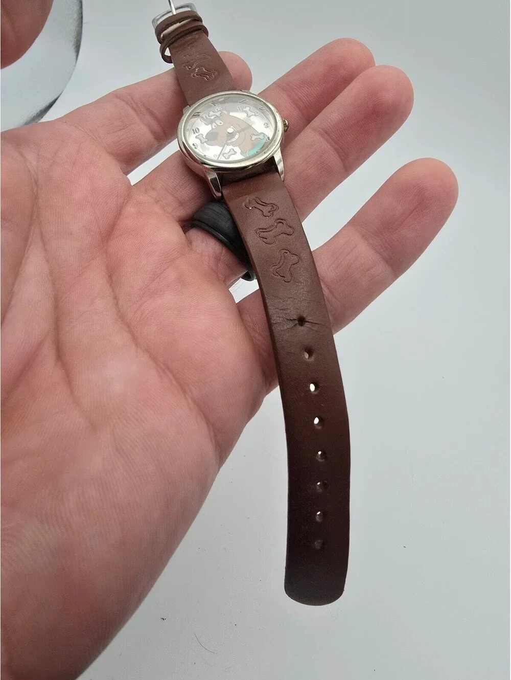 Armitron Scooby-Doo Kids Quartz Analog Watch Silver Dial Brown Leather Strap